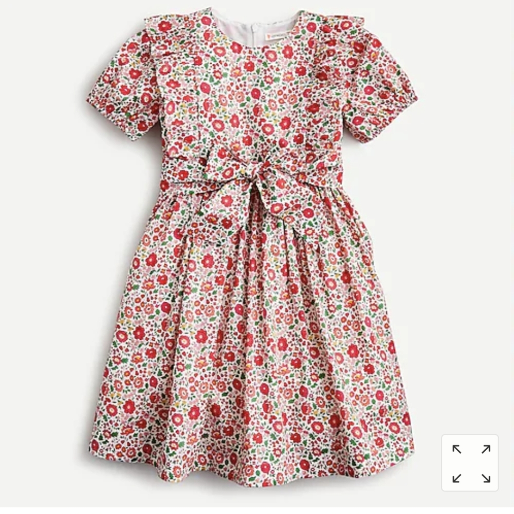 Girls' ruffle-trim dress in Liberty® Danjo print